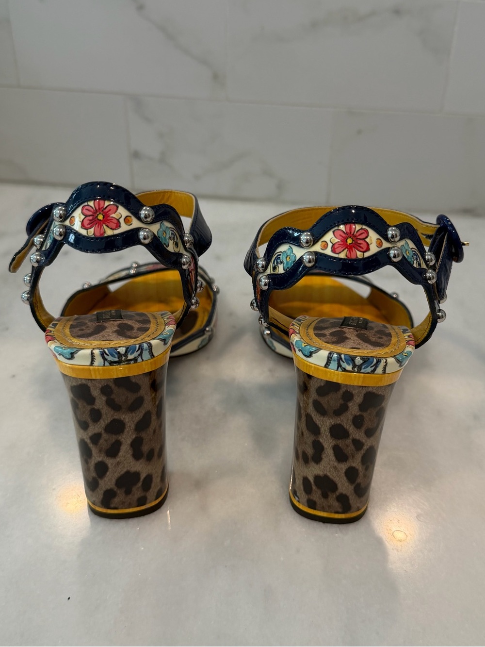 Dolce Gabbana Women’s Floral Yellow Open-Toe Sandals - Picture 3 of 7